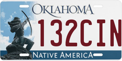 OK license plate 132CIN