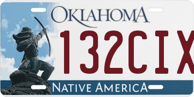 OK license plate 132CIX