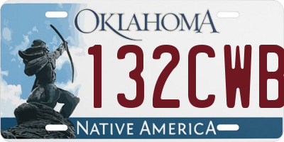 OK license plate 132CWB