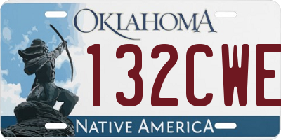 OK license plate 132CWE
