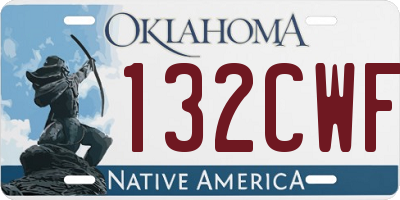 OK license plate 132CWF