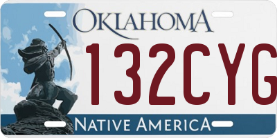 OK license plate 132CYG
