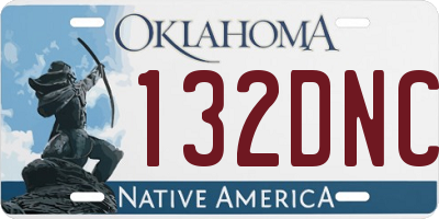 OK license plate 132DNC