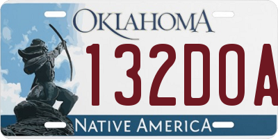 OK license plate 132DOA