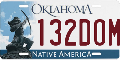 OK license plate 132DOM