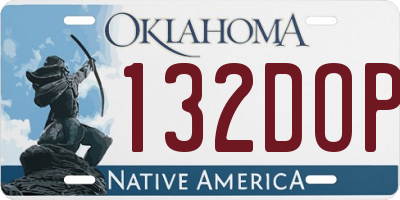 OK license plate 132DOP