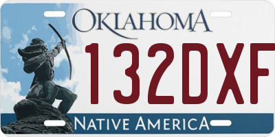 OK license plate 132DXF