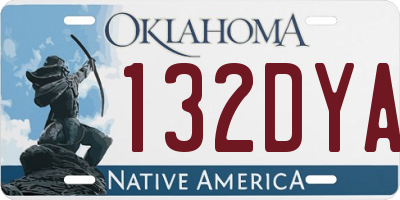 OK license plate 132DYA