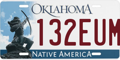 OK license plate 132EUM
