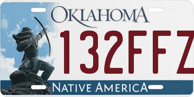 OK license plate 132FFZ