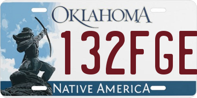 OK license plate 132FGE