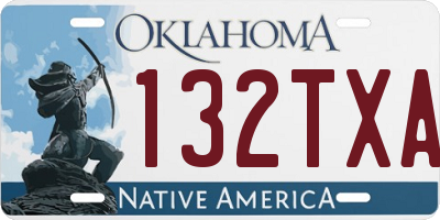OK license plate 132TXA