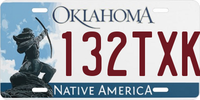 OK license plate 132TXK