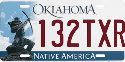 OK license plate 132TXR