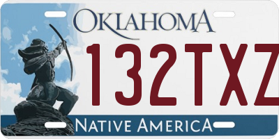 OK license plate 132TXZ