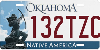 OK license plate 132TZC
