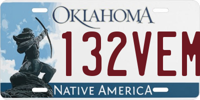 OK license plate 132VEM