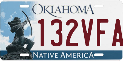 OK license plate 132VFA