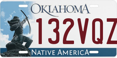 OK license plate 132VQZ