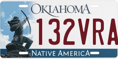 OK license plate 132VRA