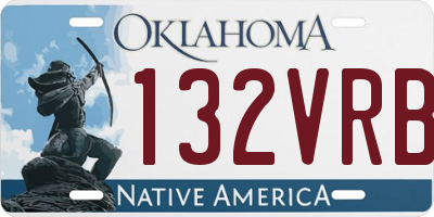 OK license plate 132VRB