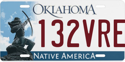 OK license plate 132VRE
