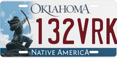 OK license plate 132VRK