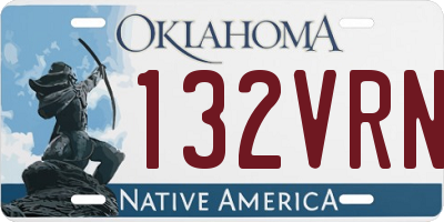 OK license plate 132VRN