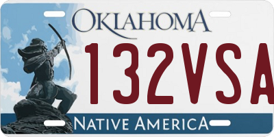 OK license plate 132VSA