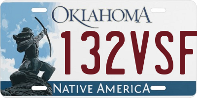OK license plate 132VSF
