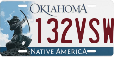 OK license plate 132VSW