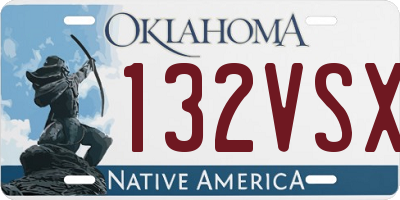 OK license plate 132VSX
