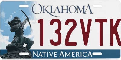 OK license plate 132VTK