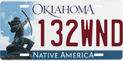 OK license plate 132WND