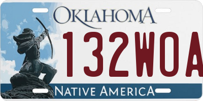 OK license plate 132WOA