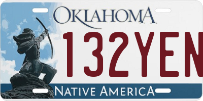 OK license plate 132YEN