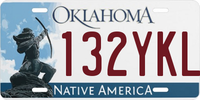 OK license plate 132YKL