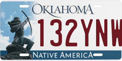 OK license plate 132YNW