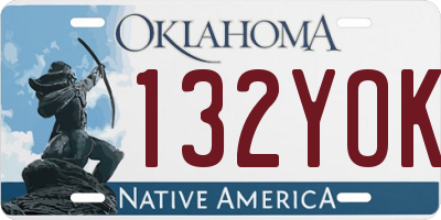 OK license plate 132YOK