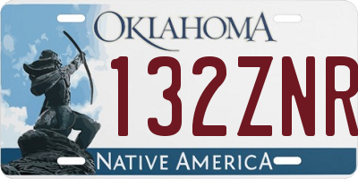 OK license plate 132ZNR