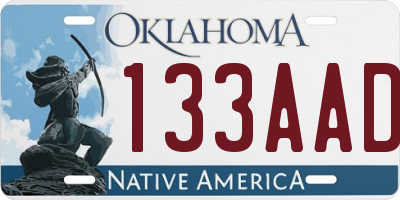 OK license plate 133AAD