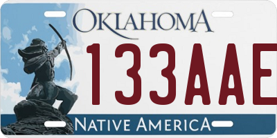 OK license plate 133AAE