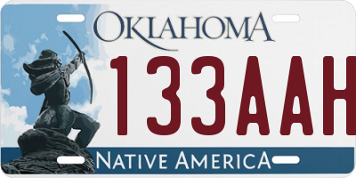 OK license plate 133AAH
