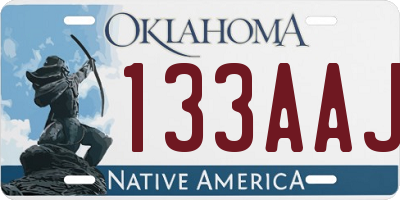 OK license plate 133AAJ