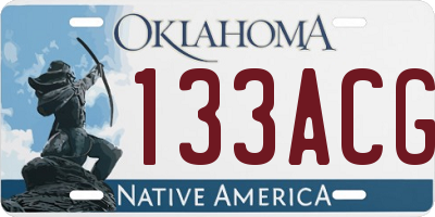 OK license plate 133ACG