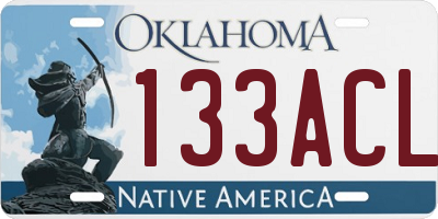 OK license plate 133ACL