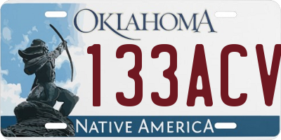 OK license plate 133ACV