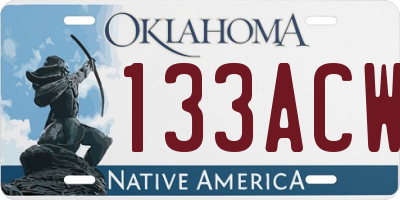OK license plate 133ACW
