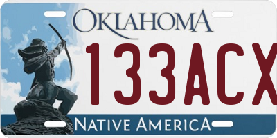 OK license plate 133ACX