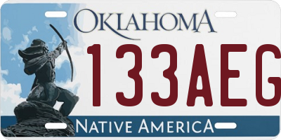 OK license plate 133AEG